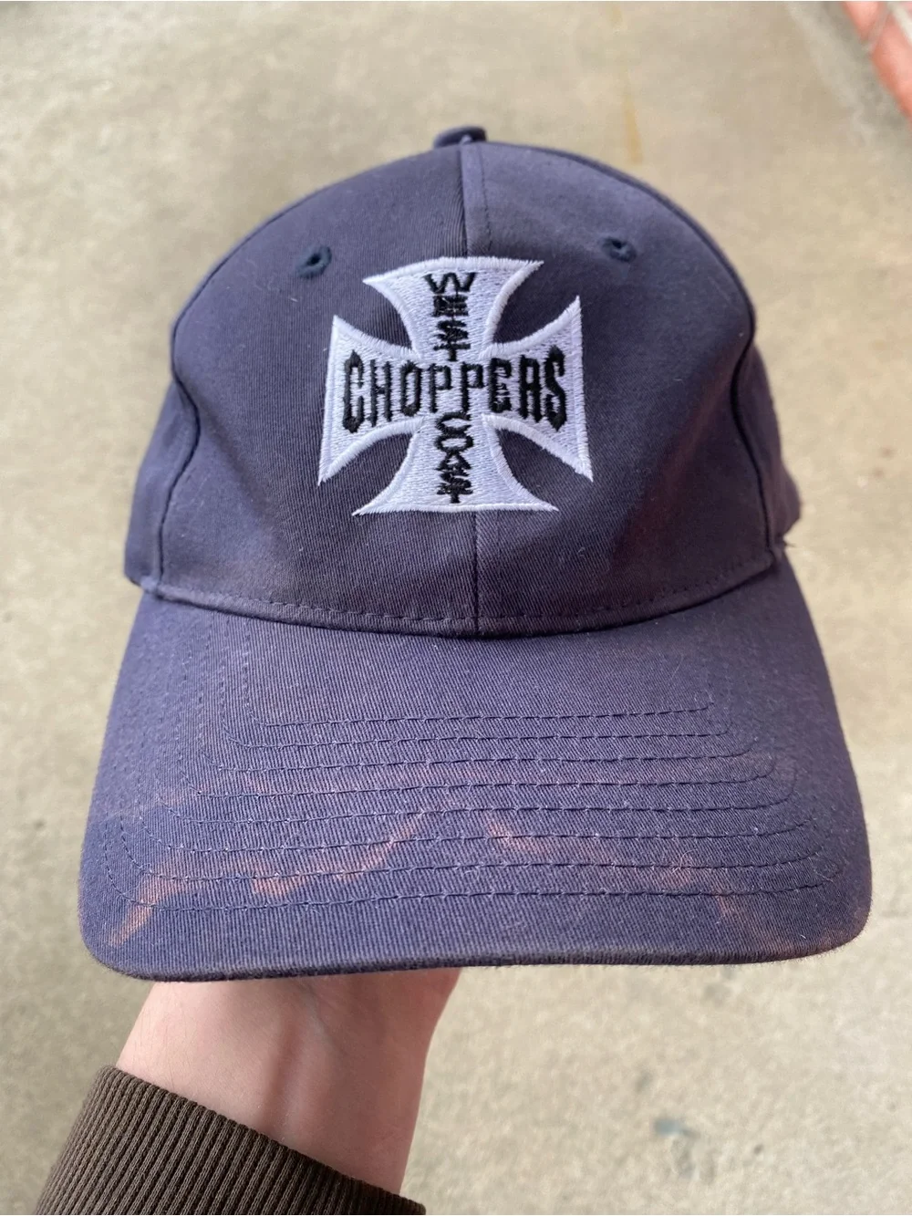 West Coast Choppers Embroidered Cross Baseball Cap - Navy - Picture 2 of 5
